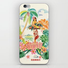 Vintage Hawaiian Travel Poster iPhone Skin