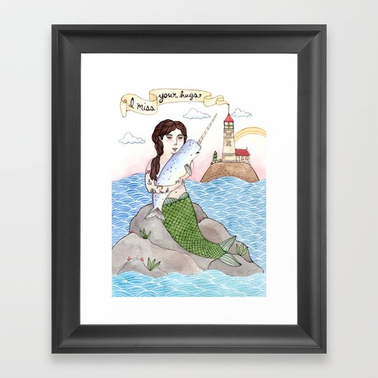I Miss Your Hugs Framed Art Print