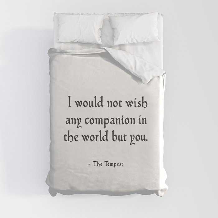 The Tempest - Shakespeare Love Quote Duvet Cover