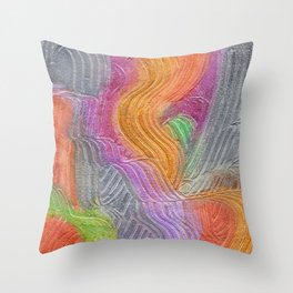 Metallic waves Throw Pillow