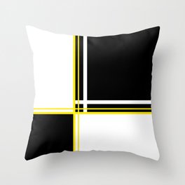 Mod 60's - White Yellow & Black Throw Pillow