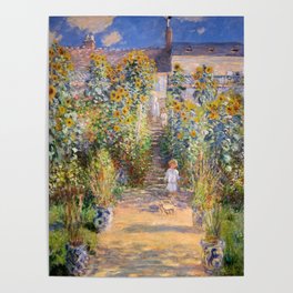 Monets Garden at Vetheuil Poster