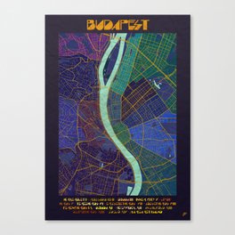 Budapest Map Canvas Print