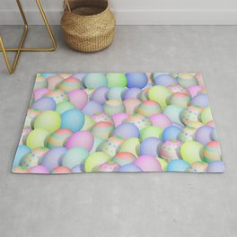 Pastel Colored Easter Eggs Rug