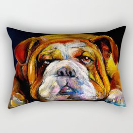 Bulldog pastel portrait Rectangular Pillow
