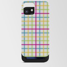 Multi Check 4 - fuchsia teal yellow lime iPhone Card Case