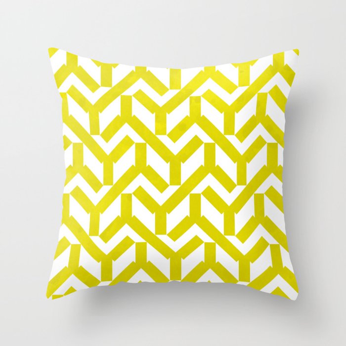 Yellow Geometry Pattern Throw Pillow by VessDSign | Society6