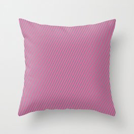 [ Thumbnail: Gray & Hot Pink Colored Stripes/Lines Pattern Throw Pillow ]