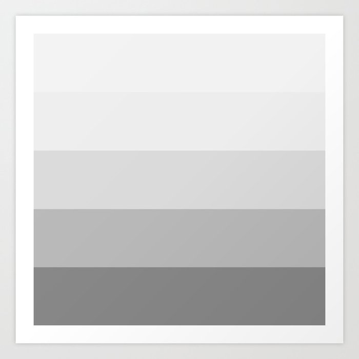 Gray Ombre Stripes Art Print