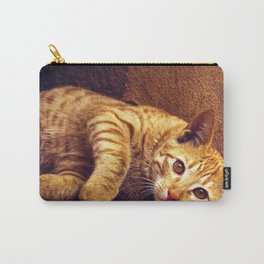 Relaxing Orange Tabby Cat Carry-All Pouch