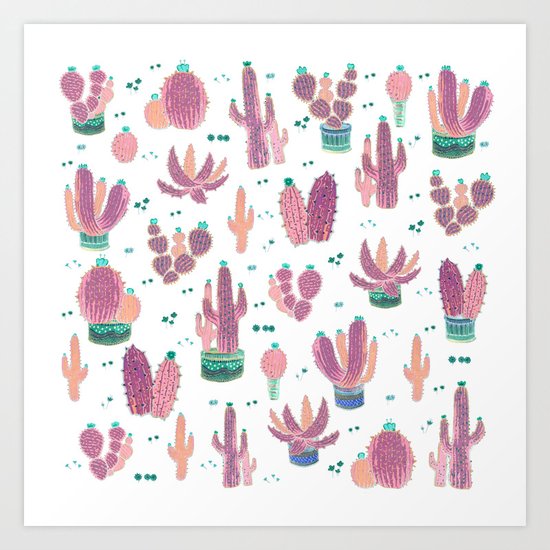 pinky cactus Art Print