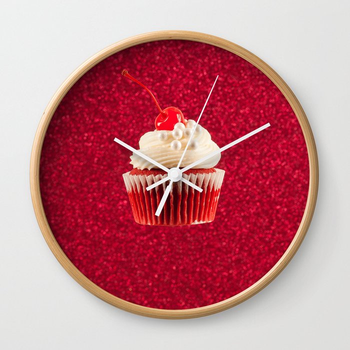 Cupcake Love | The Sparkliest Red Velvet Wall Clock