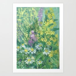 Summer Bloom, Wildflowers Floral Art Impressionism Art Print