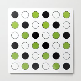 Circles Black & Green Metal Print | Karenrieger, Geometric, Modpattern, Polkadots, Clean, Sixties, 1960S, Geometricpattern, Simple, Greenblackwhite 