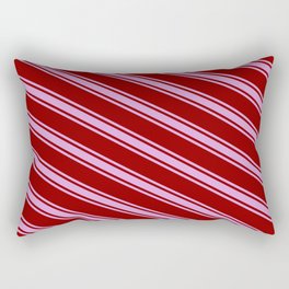 [ Thumbnail: Dark Red and Plum Colored Striped/Lined Pattern Rectangular Pillow ]