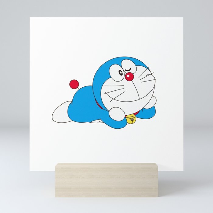 Doraemon Throw Pillow Mini Art Print