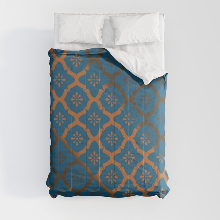 Moroccan Teal and Copper Comforter