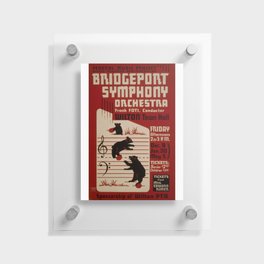 Federal Music Project Bridgeport - Retro Vintage Music Symphony Bears Floating Acrylic Print