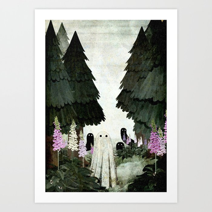 Foxglove Ghosts Art Print