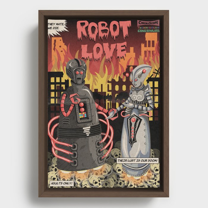 Robot Love Framed Canvas