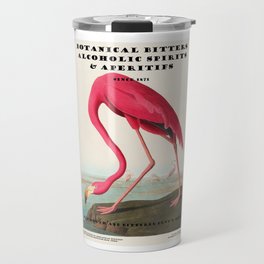 Vintage Botanical Bitters Alcoholic Beverages Pink Flamingo Motif Vermouth Advertisement Poster Travel Mug