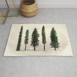 Ecru Forest Pines Area & Throw Rug