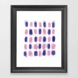 Navy + Pink Watercolor Color Blocks Framed Art Print