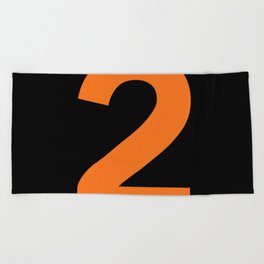 Number 2 (Orange & Black) Beach Towel