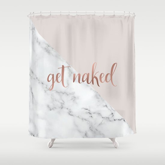 Get Fun Bathroom Art Rose Gold, Blush Pink Rose Gold Shower Curtain