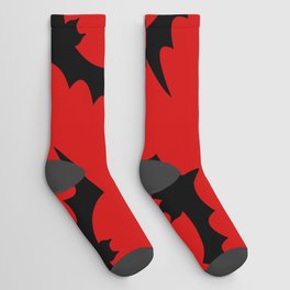 Halloween Bats Red & Black Socks