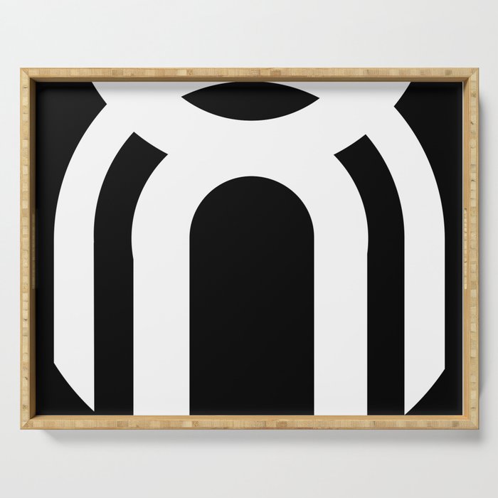 Black and white modern art Serving Tray