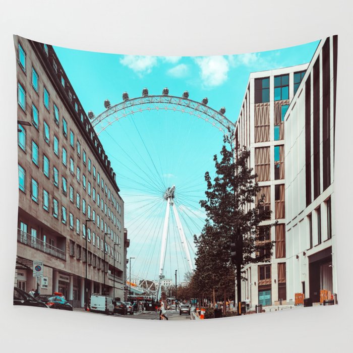 Great Britain Photography - The London Eye In Down Town London Wall Tapestry