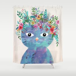 Flower cat II Shower Curtain