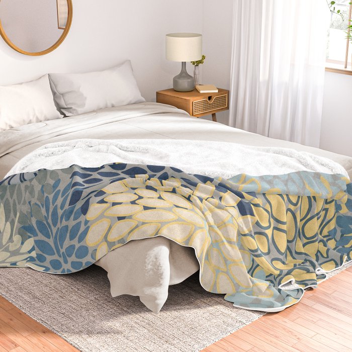 Teal and yellow throw blanket outlet