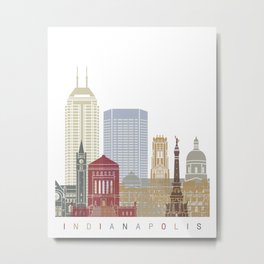 Indianapolis skyline poster Metal Print | Vintage, Indianapolis, Digital, Pop Art, Metropolis, Retro, Unitedstates, Art, Poster, Monuments 