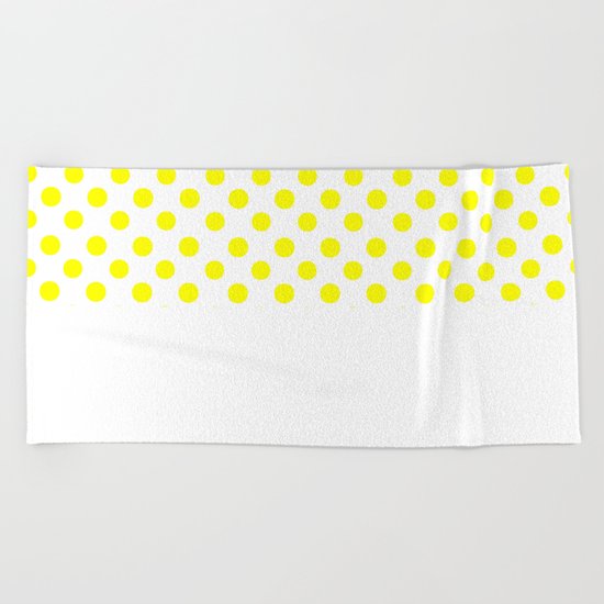 Polka Dots (Yellow/White) Beach Towel