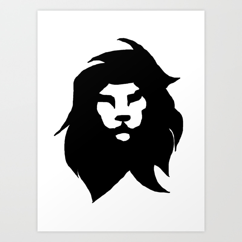 Lion Face Silhouette Art Print By Talithagrace Society6