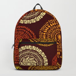 African Round Ethnic Mandala Tribal Design Backpack