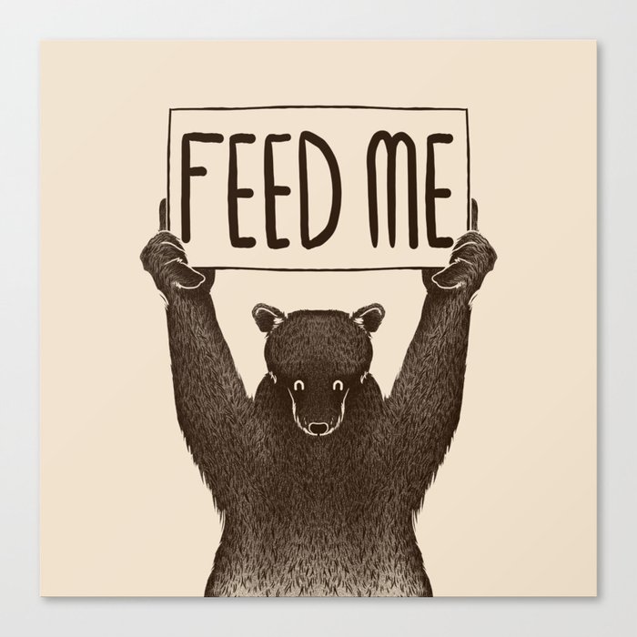 Feed Me Bear Canvas Print