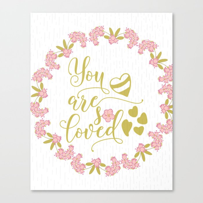 You are So Loved Nursery Typography Art Canvas Print
