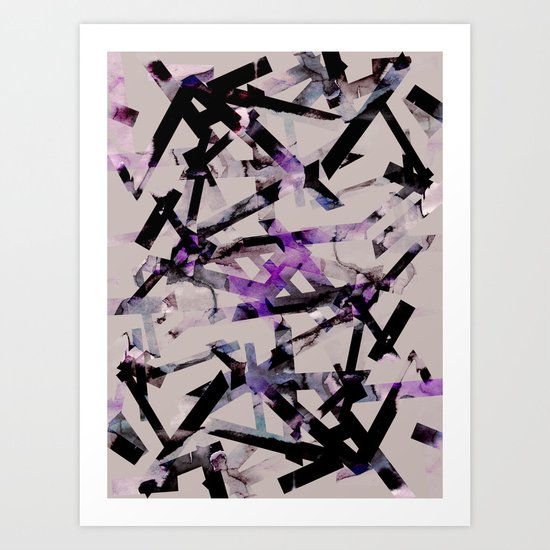 Abstract pattern (purple & black) Art Print