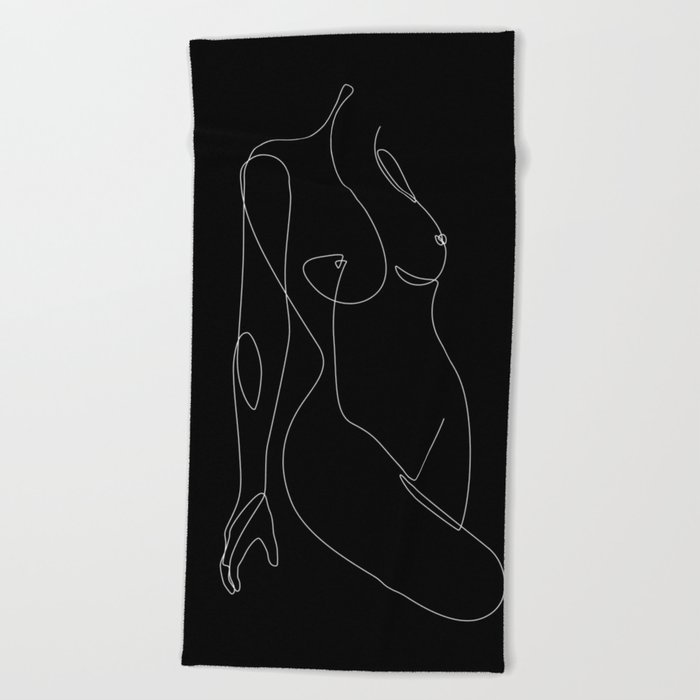Single Nude Night Beach Towel
