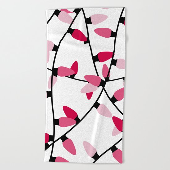Christmas lights Beach Towel
