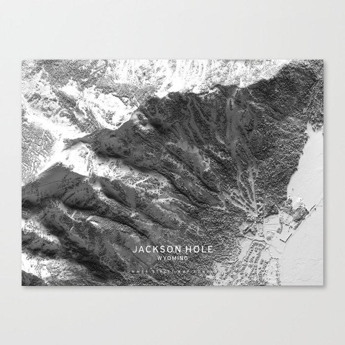 Jackson Hole 3D Map Canvas Print