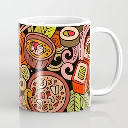 Traditional Art Japanese Food Pattern Mug