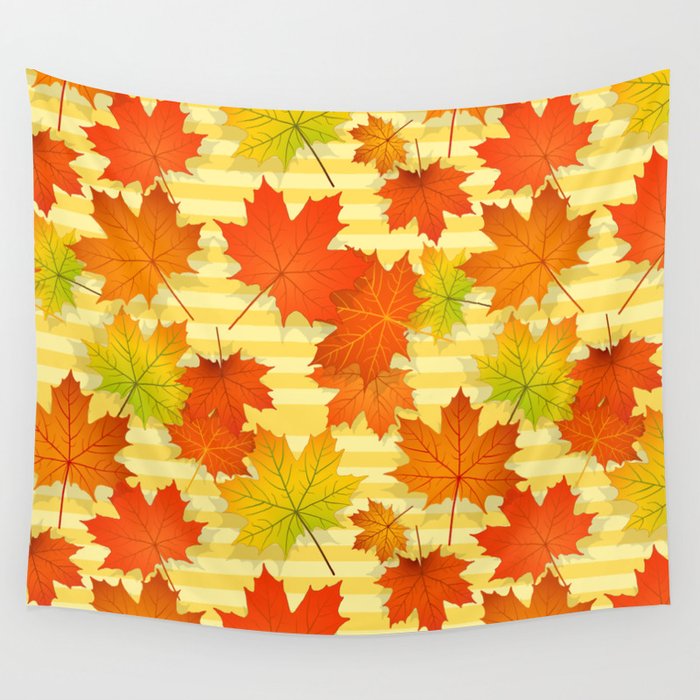 Autumn Colorful Maple Leaves Wall Tapestry