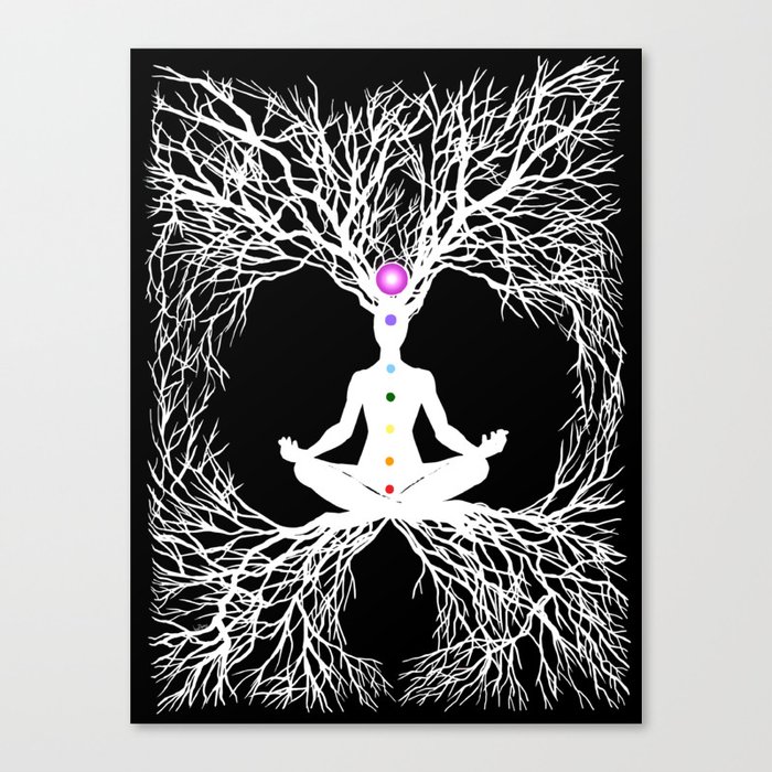 Tree of Life White Canvas Print