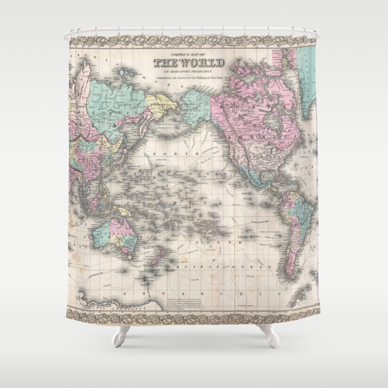 Vintage World Map From 1855 Geographic Atlas Of The World