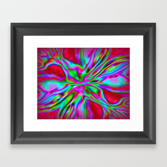 Colorfoil Radiates Red Framed Art Print