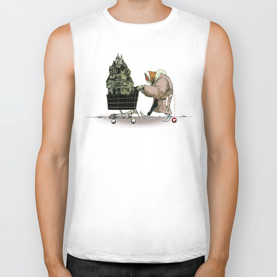 Glue Network Print Series "Homelessness" Biker Tank